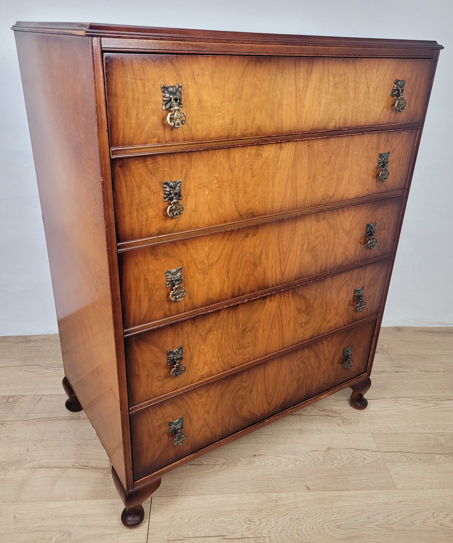 Chest of Drawers 5 Vintage 1950s Mahogany Antique style Delivery Available