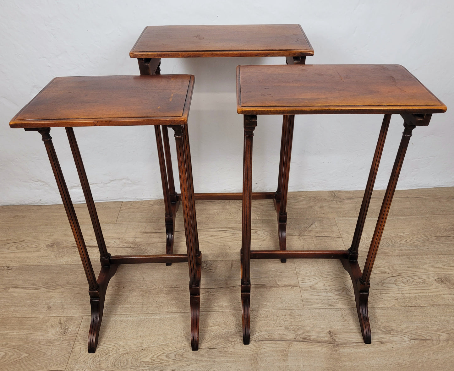 Nest Of Three Tables Victorian Mahogany Antique Postage Available