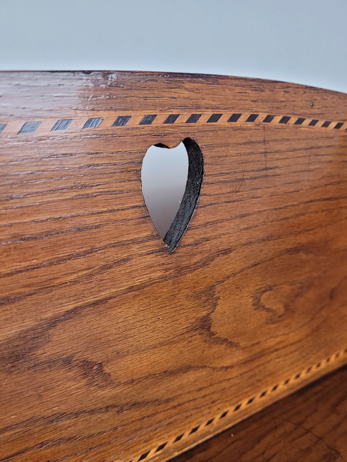 Vintage Student Writing Desk Lockable Inlaid Oak 1950s Delivery Available