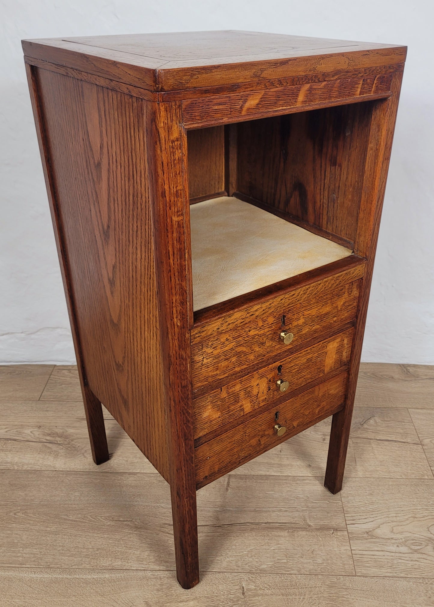 Vintage Bedside Cabinet Oak Mid 20th-Century Country Drawers Postage Available