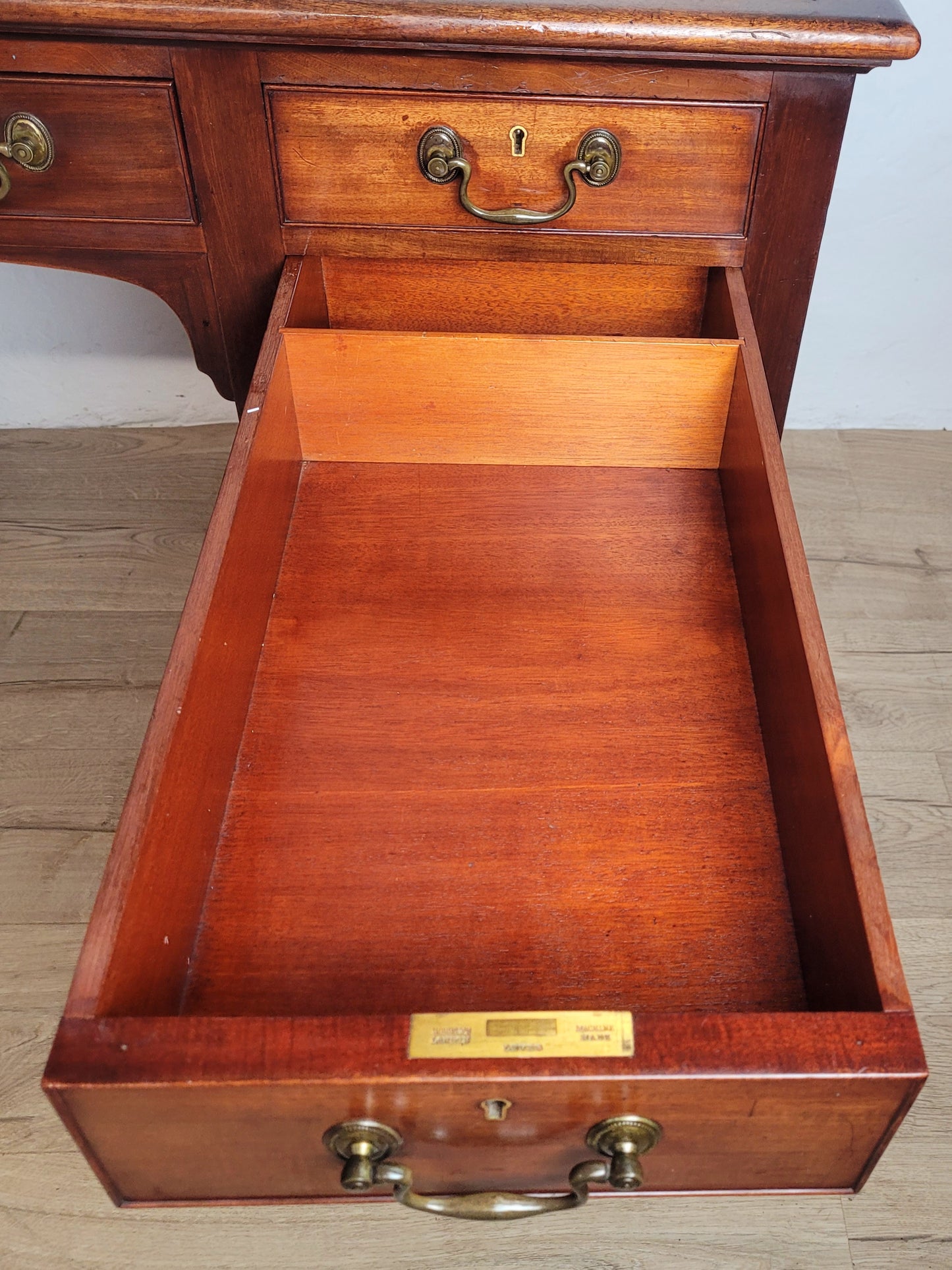 Edwardian Writing Desk Knee Hole Antique Castors Drawers 1910 Delivery Available