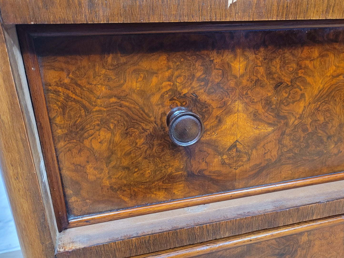 Walnut Tallboy Dresser Cabinet Linen Storage Vintage 1930s Delivery Available
