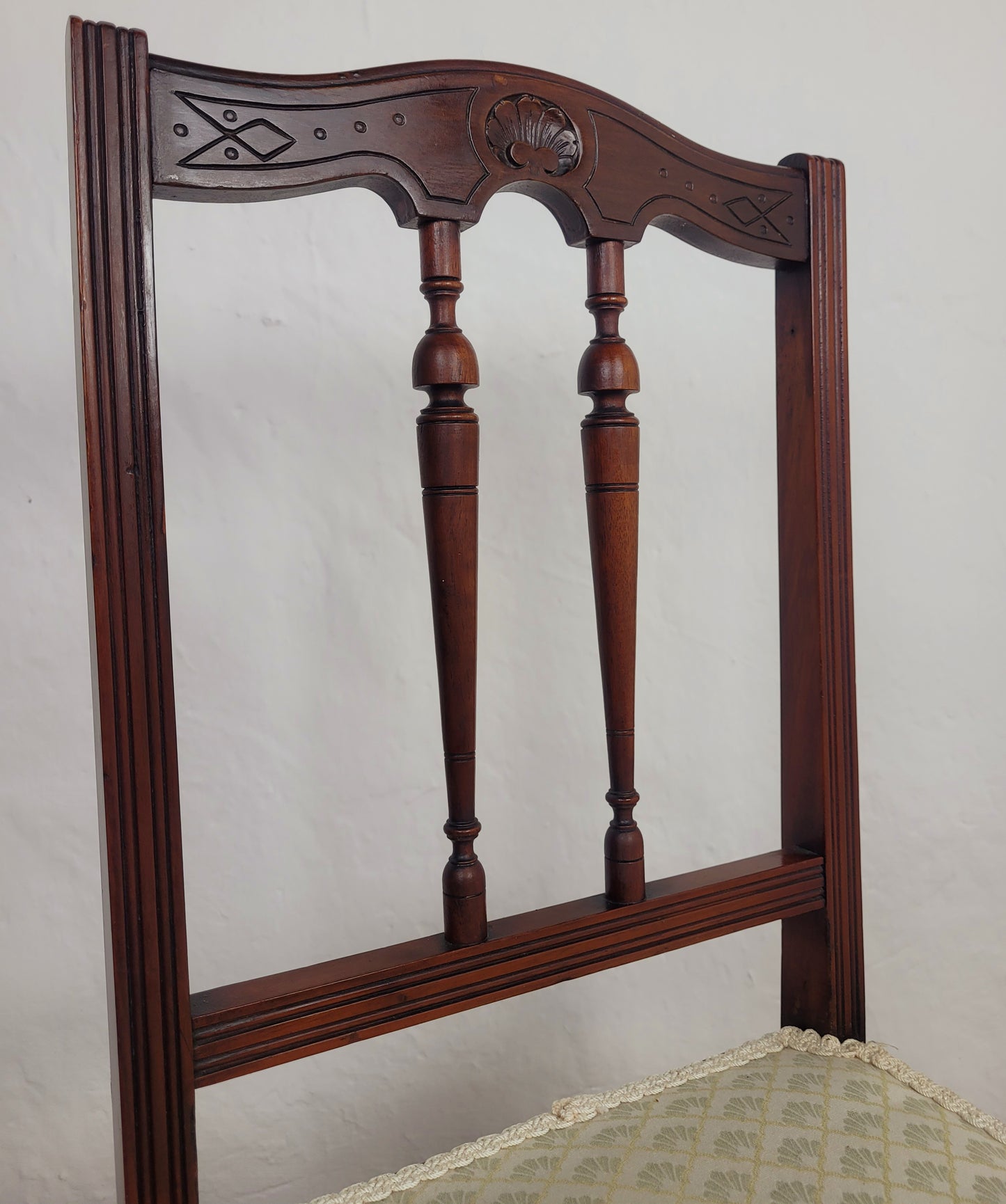 Carved Occasional Chair Mahogany Upholstered Antique Postage Available