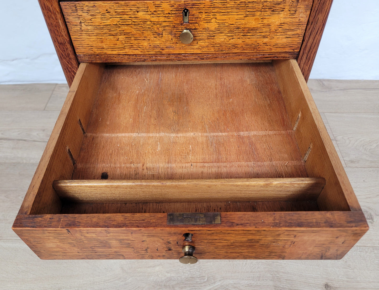 Vintage Bedside Cabinet Oak Mid 20th-Century Country Drawers Postage Available