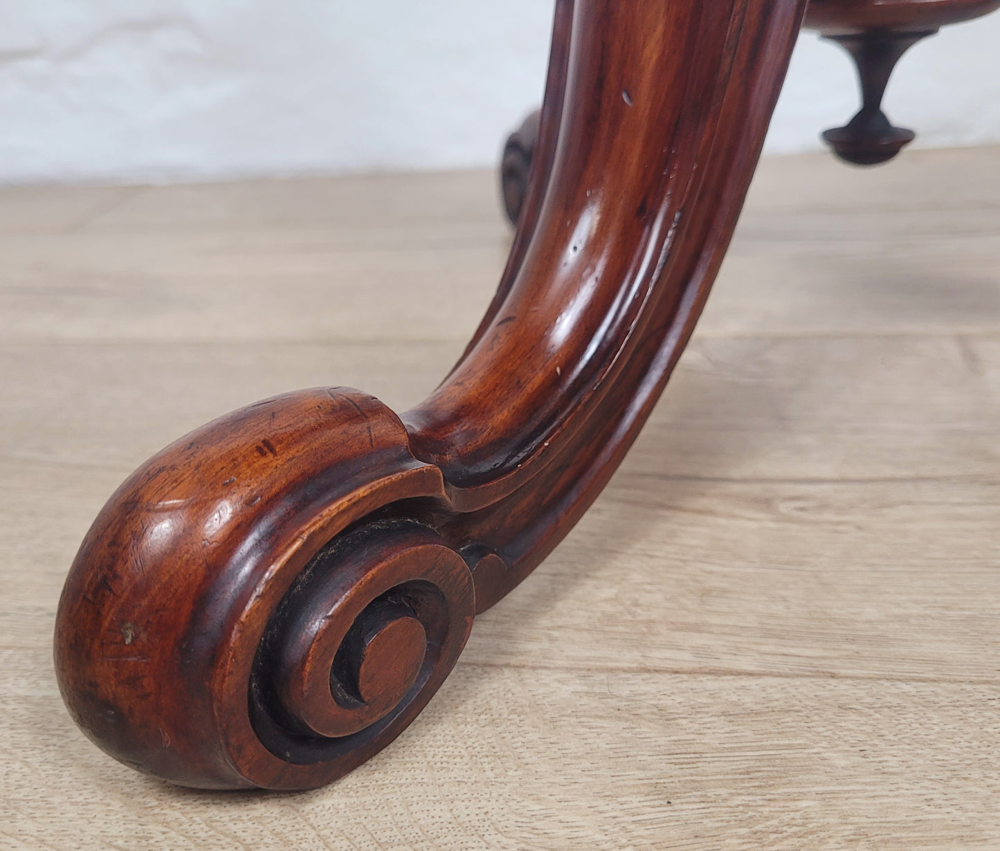 Occasional Tripod Table Victorian Round Walnut Carved 1890s Postage Available