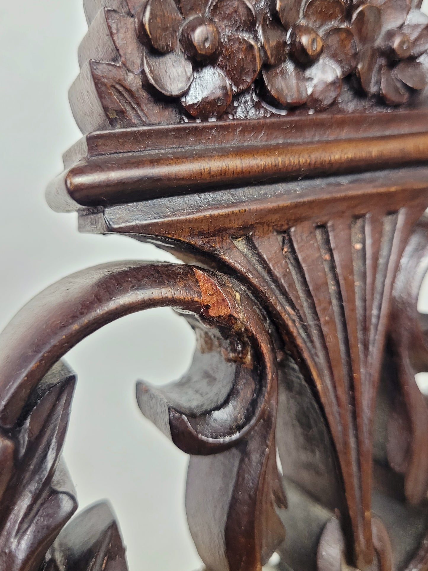 Victorian Nursing Chairs Carved Pierced Foliate Upholstery 19C Postage Available