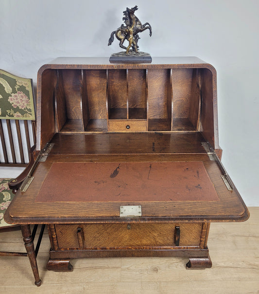 Oak Writing Bureau Desk Vintage 1960's Key & Lock Delivery Available