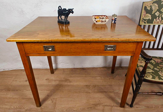 Vintage Military Desk Table Oak Drawer 1930's Country Delivery Available