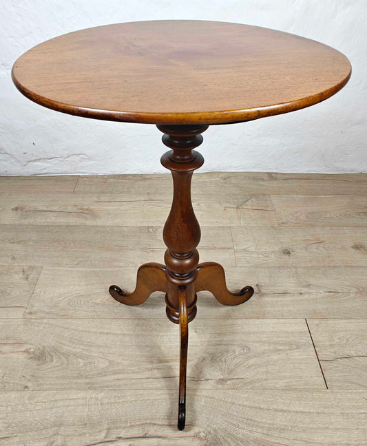 Victorian Tripod Side Table English Antique Mahogany Round Postage Available