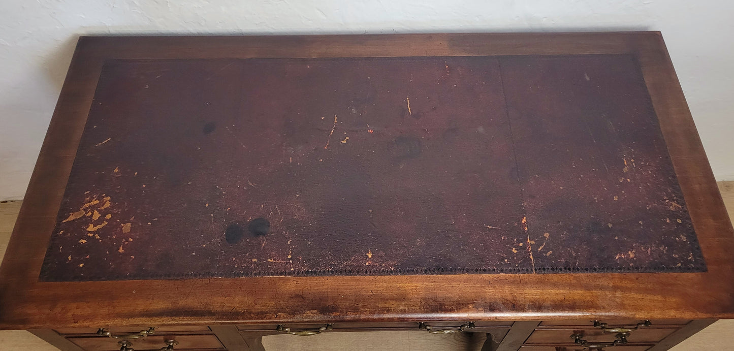 Edwardian Writing Desk Knee Hole Antique Castors Drawers 1910 Delivery Available