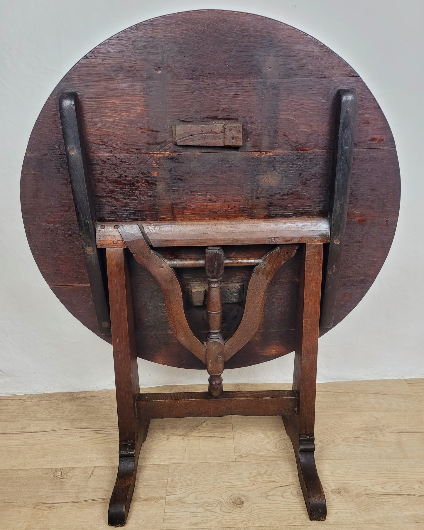 Vigneron Wine Tasting Table French Tilt Top Oak 19th Century Delivery Available