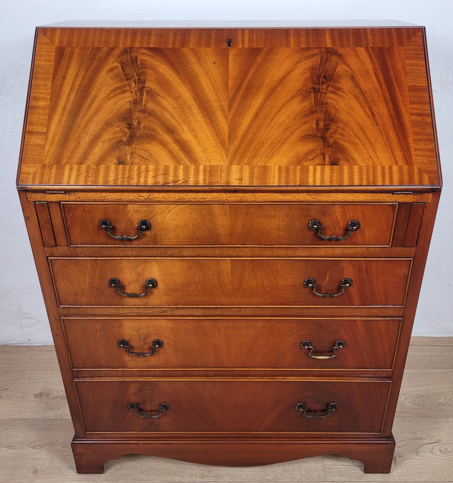 Vintage Writing Bureau Desk Leather 1960's Mid Century Delivery Available