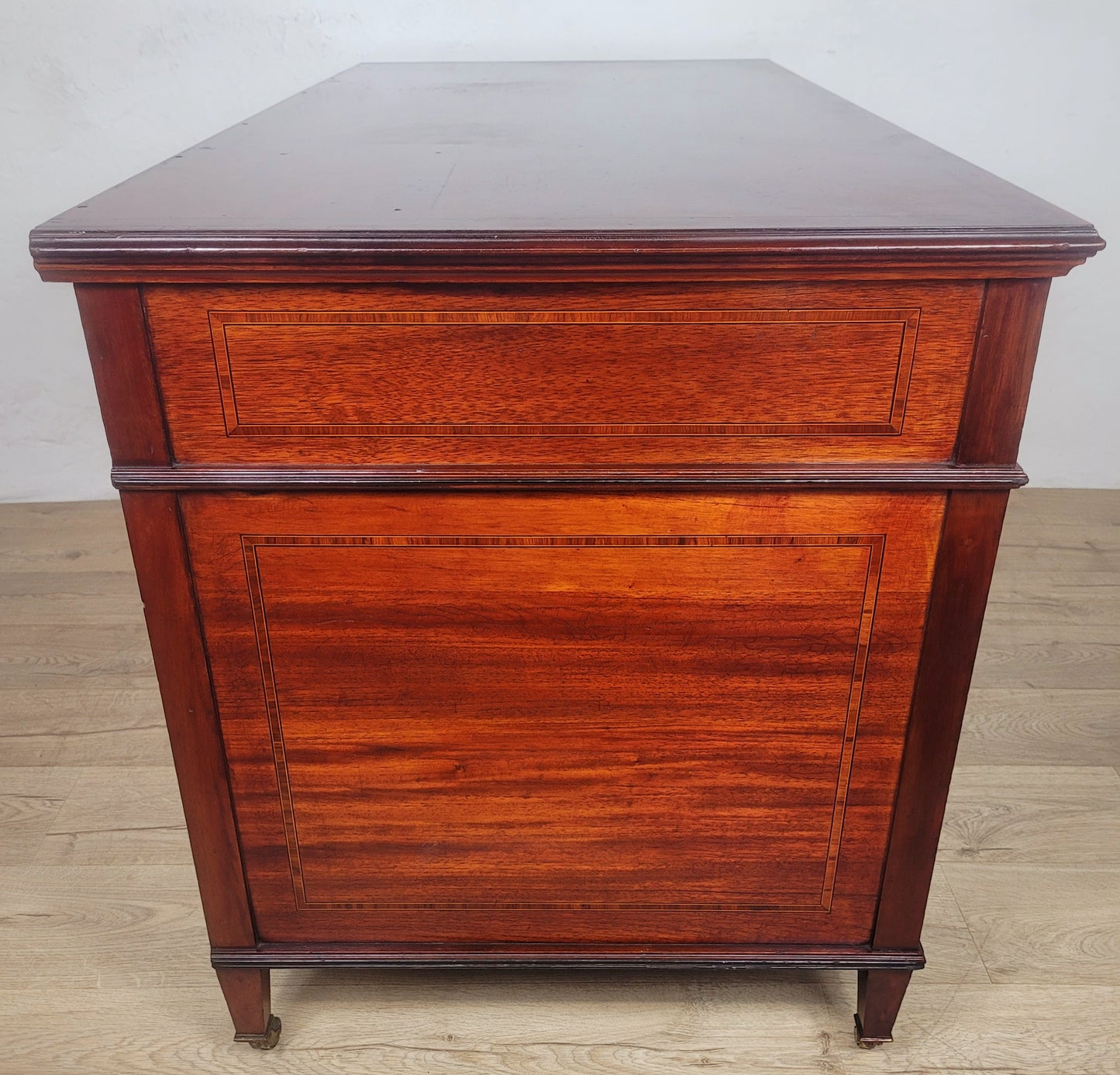 Maple & Co Writing Desk Victorian Knee Hole Castors Drawers Delivery Available