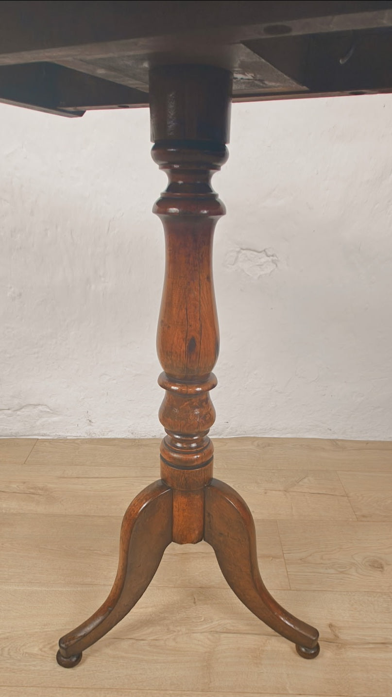 Victorian Tilt Top Table Tripod Rectangular Mahogany English Postage Available