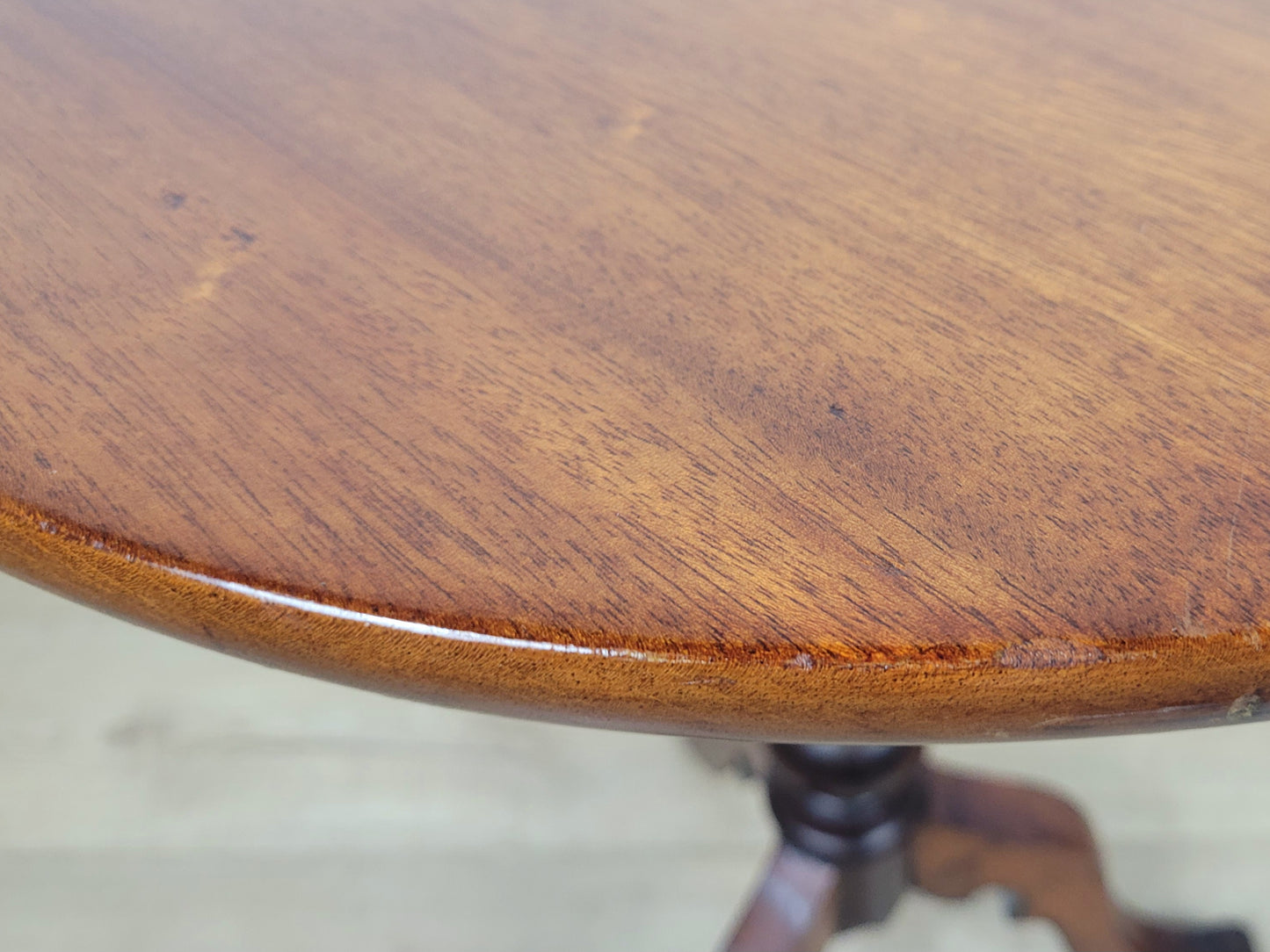 Victorian Tripod Side Table English Antique Mahogany Round Postage Available