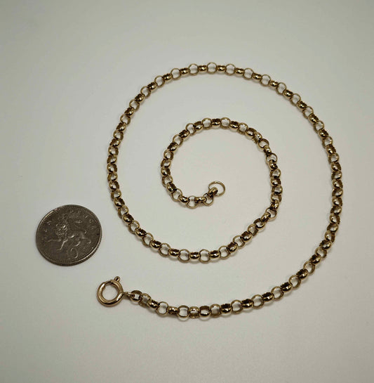 Belcher Chain Necklace 9ct Yellow Gold 19.5 Inch