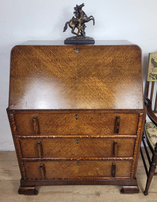 Oak Writing Bureau Desk Vintage 1960's Key & Lock Delivery Available