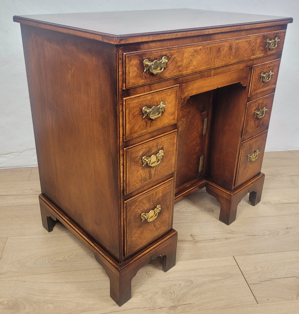 Knee Hole Writing Desk Walnut Key & Lock 18th-Century Style Delivery Available
