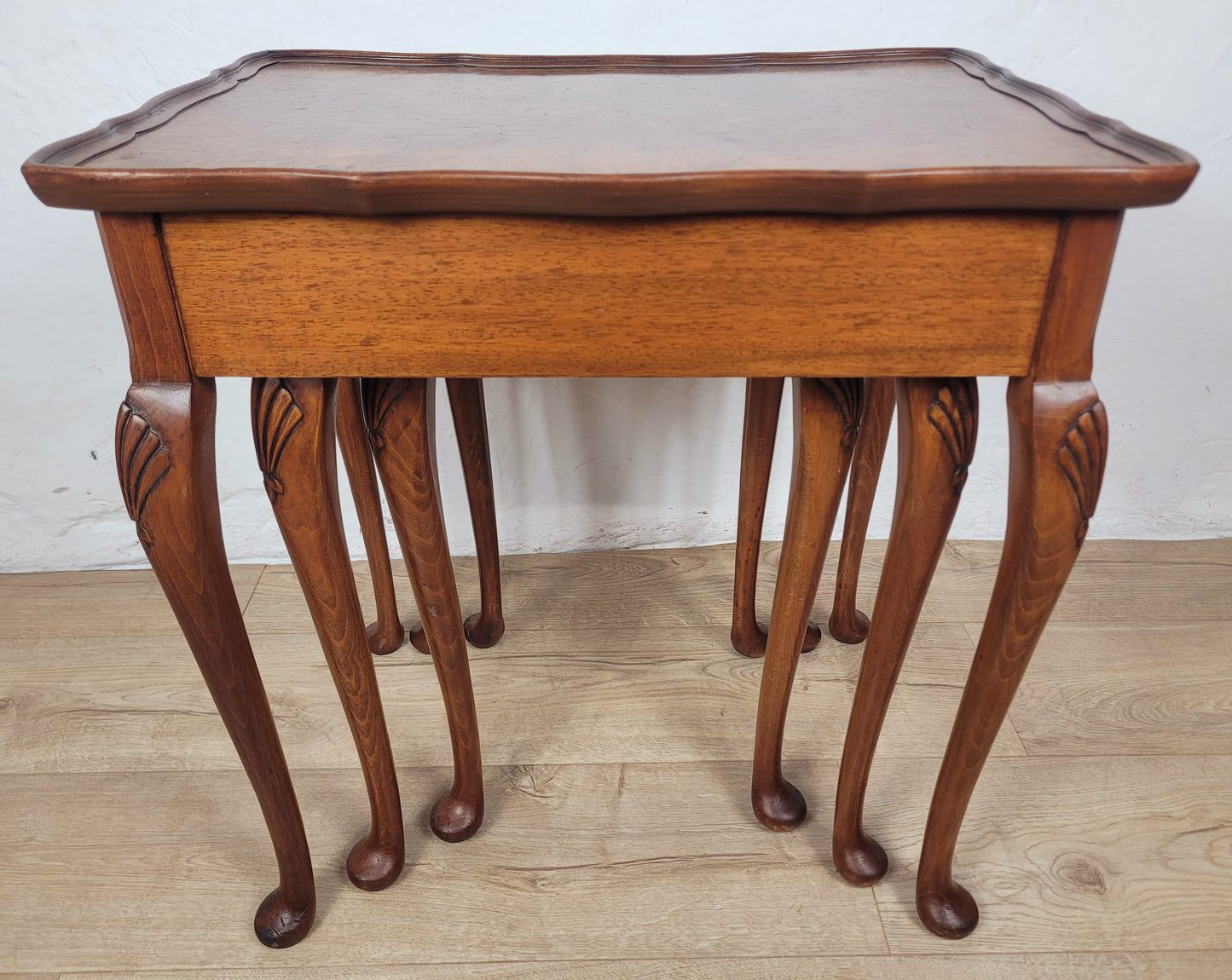 Victorian Nest Of Tables Walnut Shell Knee Carved 19thC Postage Available