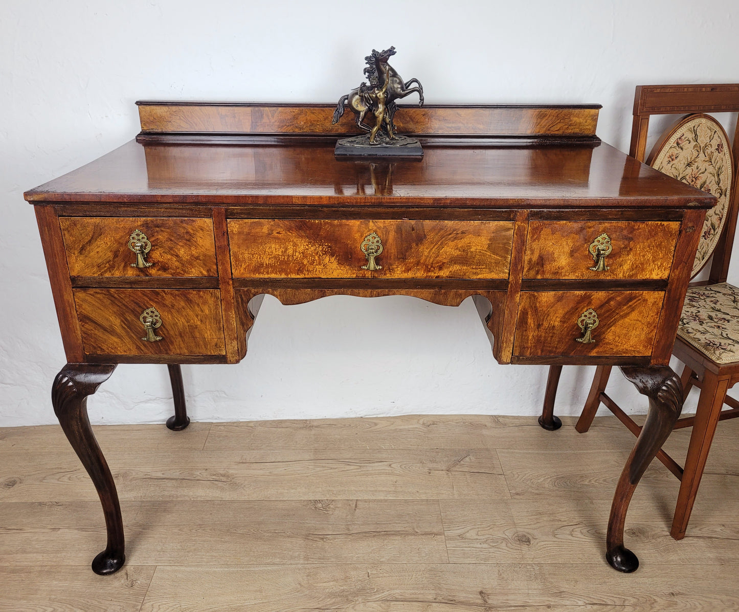 Ladies Writing Desk Vintage Mahogany Cabriole Shell Knee 1950 Delivery Available