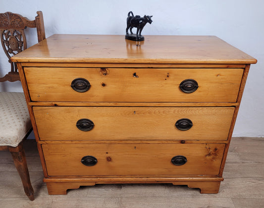 Victorian Chest of Drawers Pine 3 Drawer Drop Handles 19th-C Delivery Available