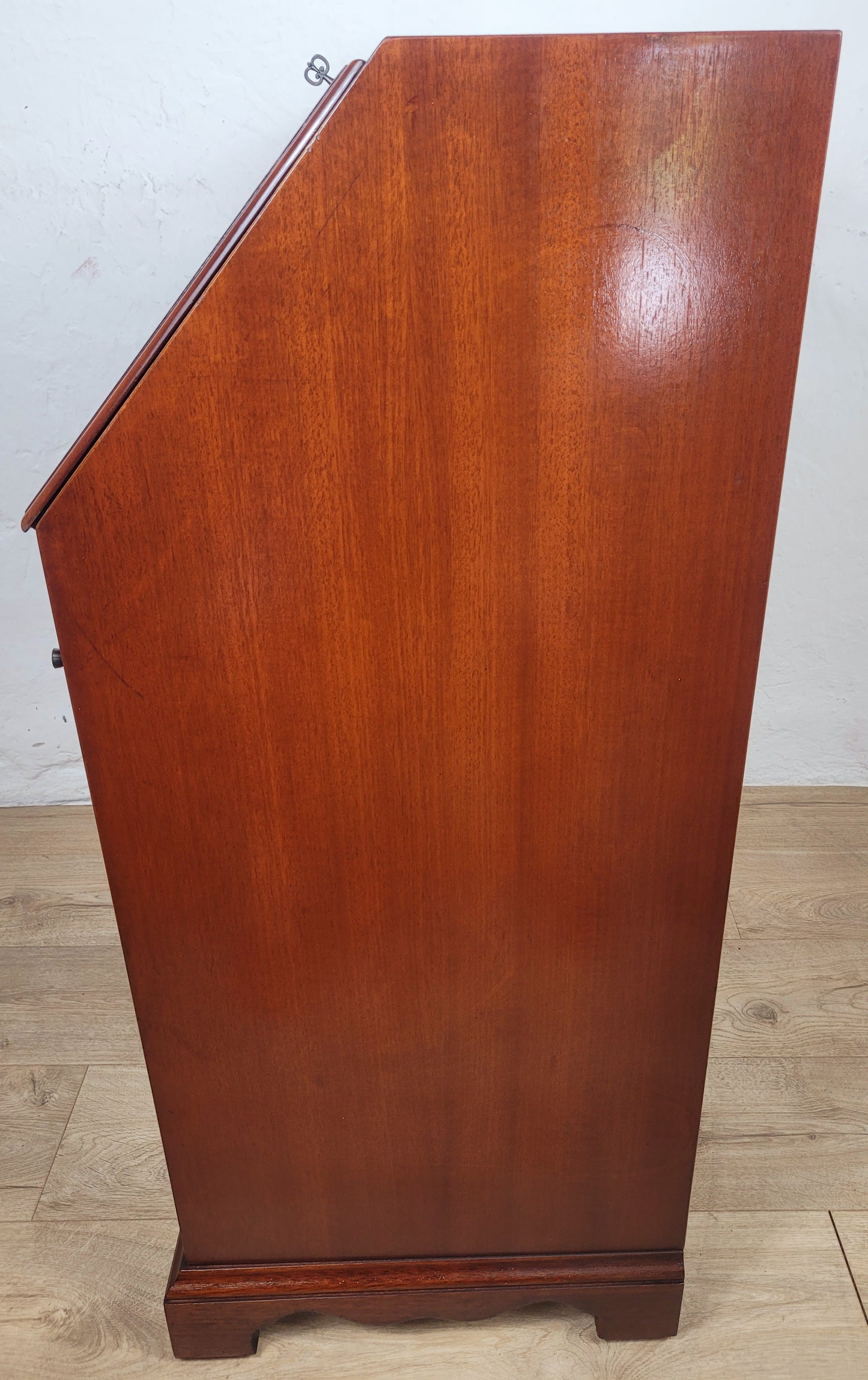 Vintage Writing Bureau Desk Lock & Key Mid Century Mahogany Delivery Available