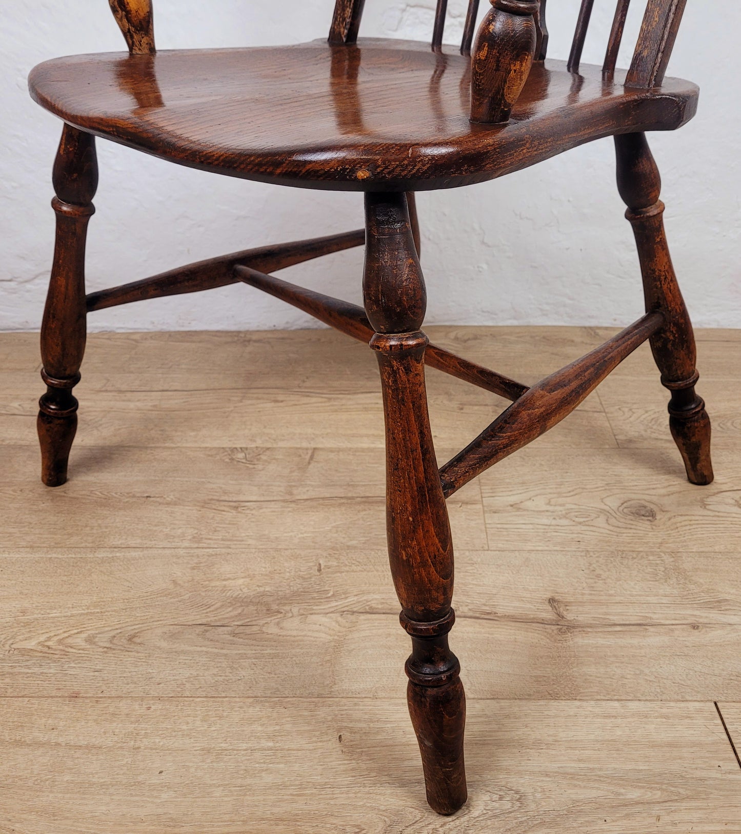 Vintage Kitchen Armchair Elm Farmhouse Country Pierced Back Postage Available