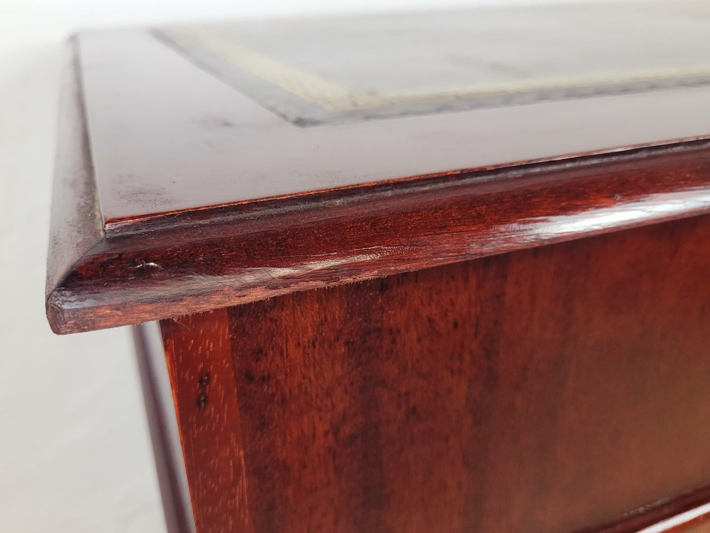 Vintage Pedestal Writing Desk Leather Top Mid 20thC Mahogany Delivery Available