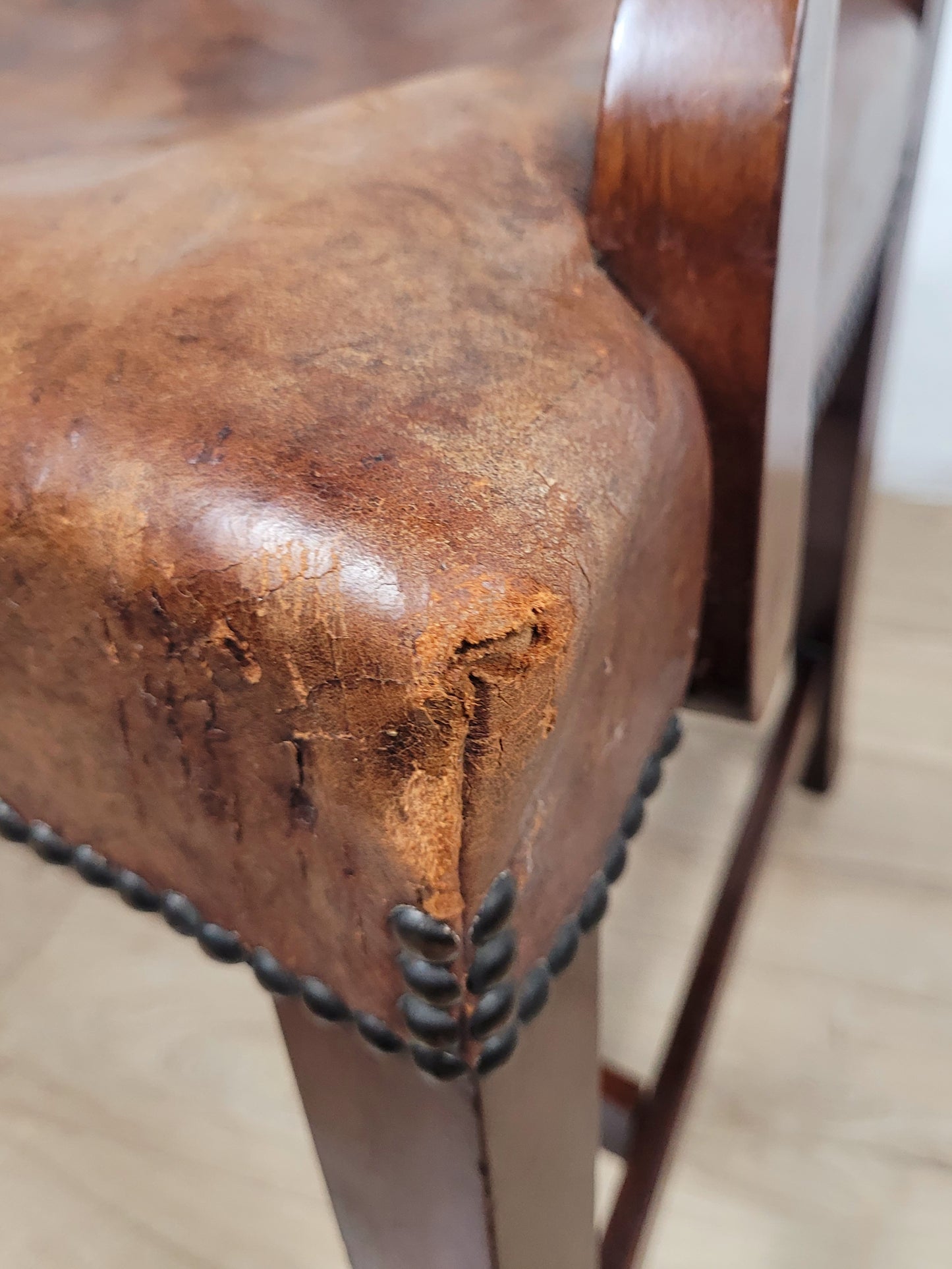Victorian Armchair Carved Leather 19thC Mahogany English Delivery Available