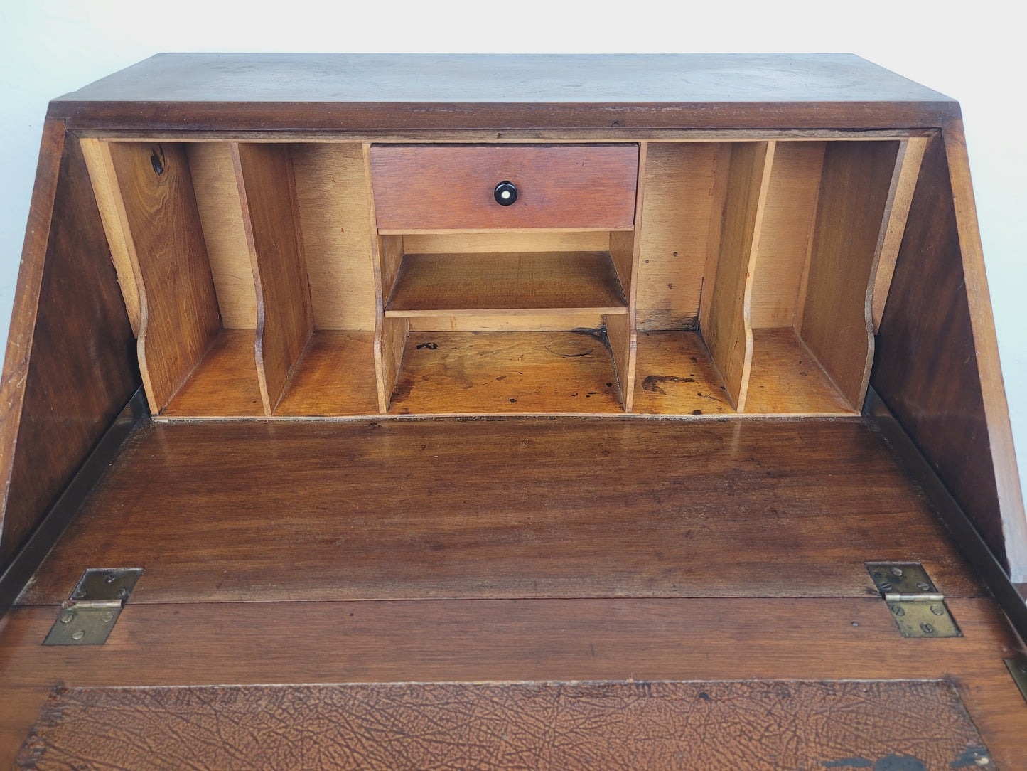 Ladies Writing Bureau Desk Vintage 1950s Lock & Key Mahogany Delivery Available