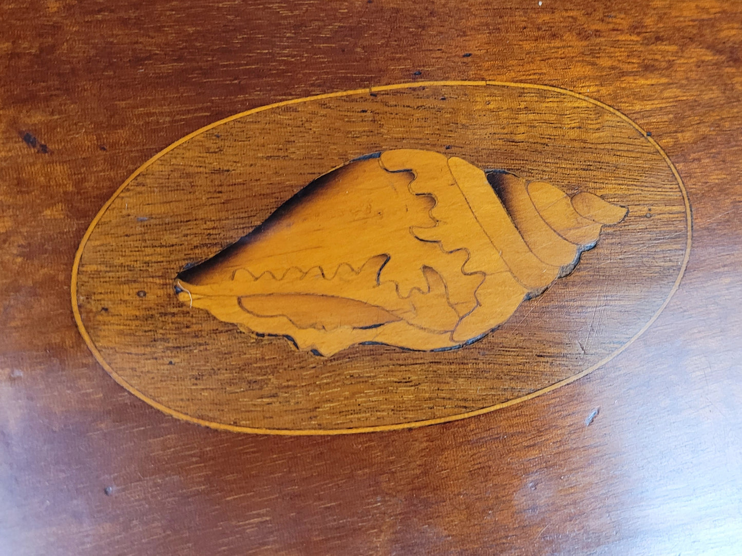 Edwardian Writing Bureau Desk Key & Lock Shell Motif 1910 Delivery Available