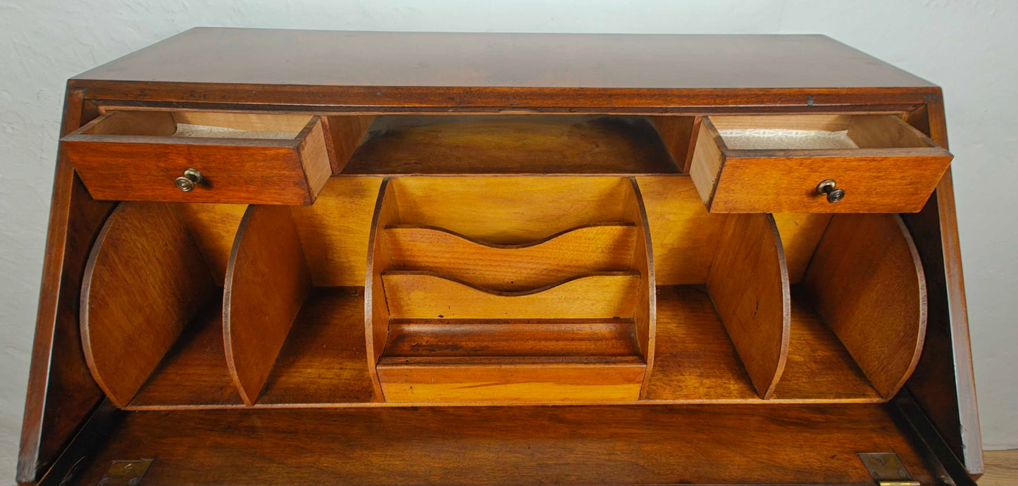 Edwardian Writing Bureau Desk Walnut Lock and Key 1910 Delivery Available