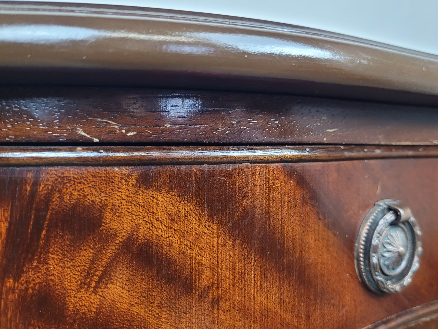 Vintage Chest Of 6 Drawers Bedroom Serpentine Antique Style Postage Available