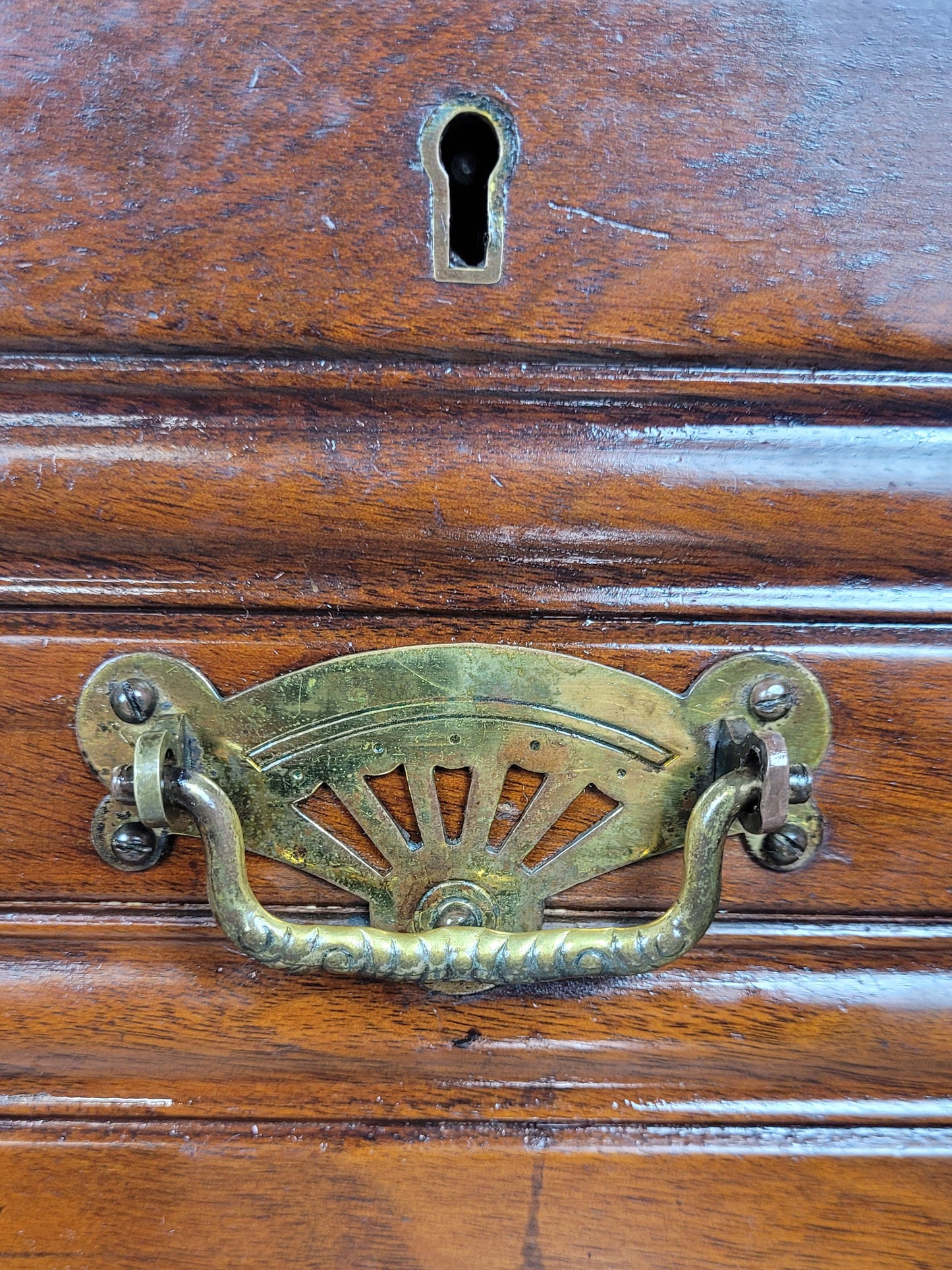 Edwardian Chest of Drawers Walnut 2 Over 3 1910s Drop Handles Delivery Available