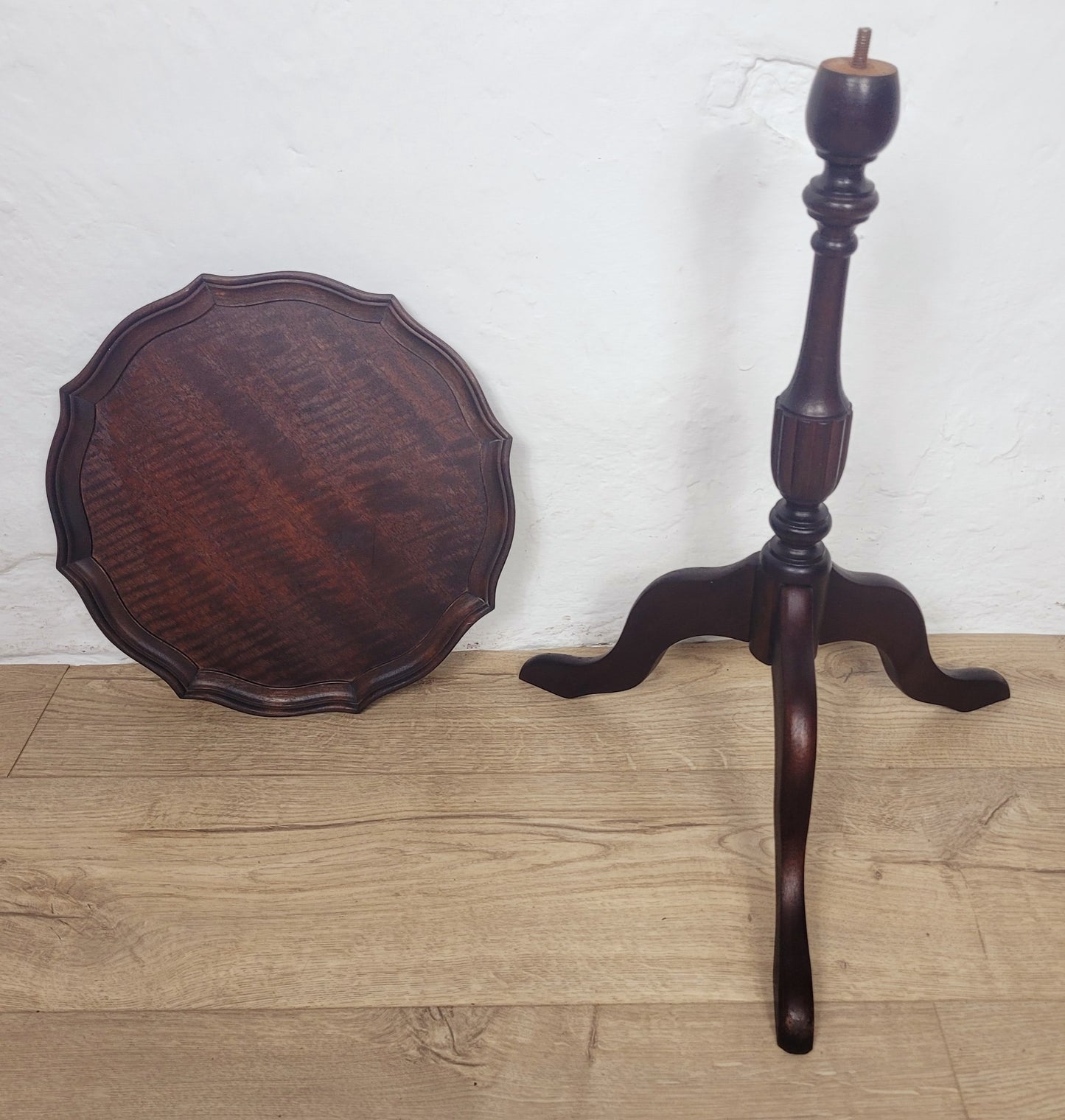 Vintage Wine Table Piecrust Scalloped Edge English 20thC 1950 Postage Available