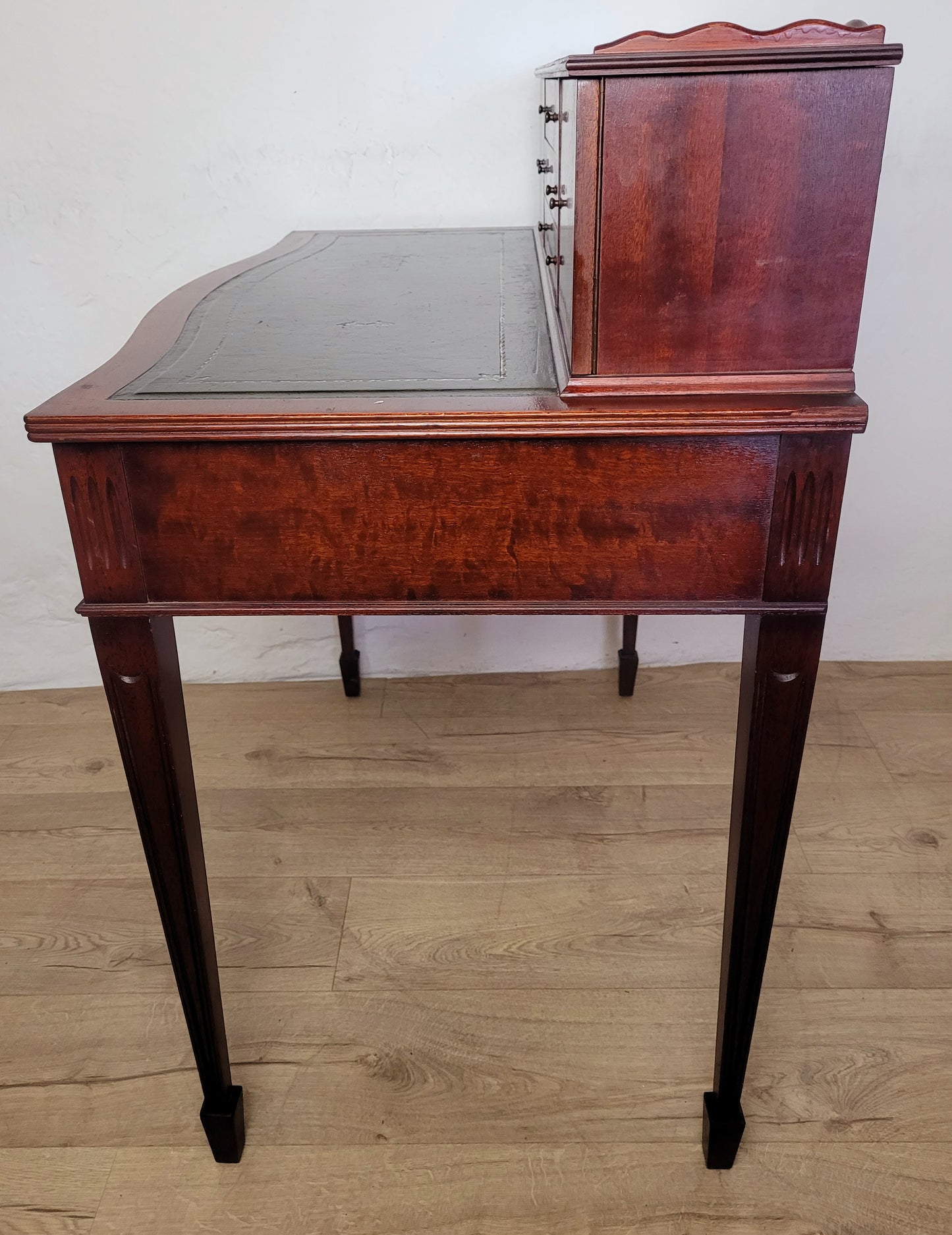 Vintage Ladies Writing Desk Bow Front Sheraton Style 1950s Delivery Available