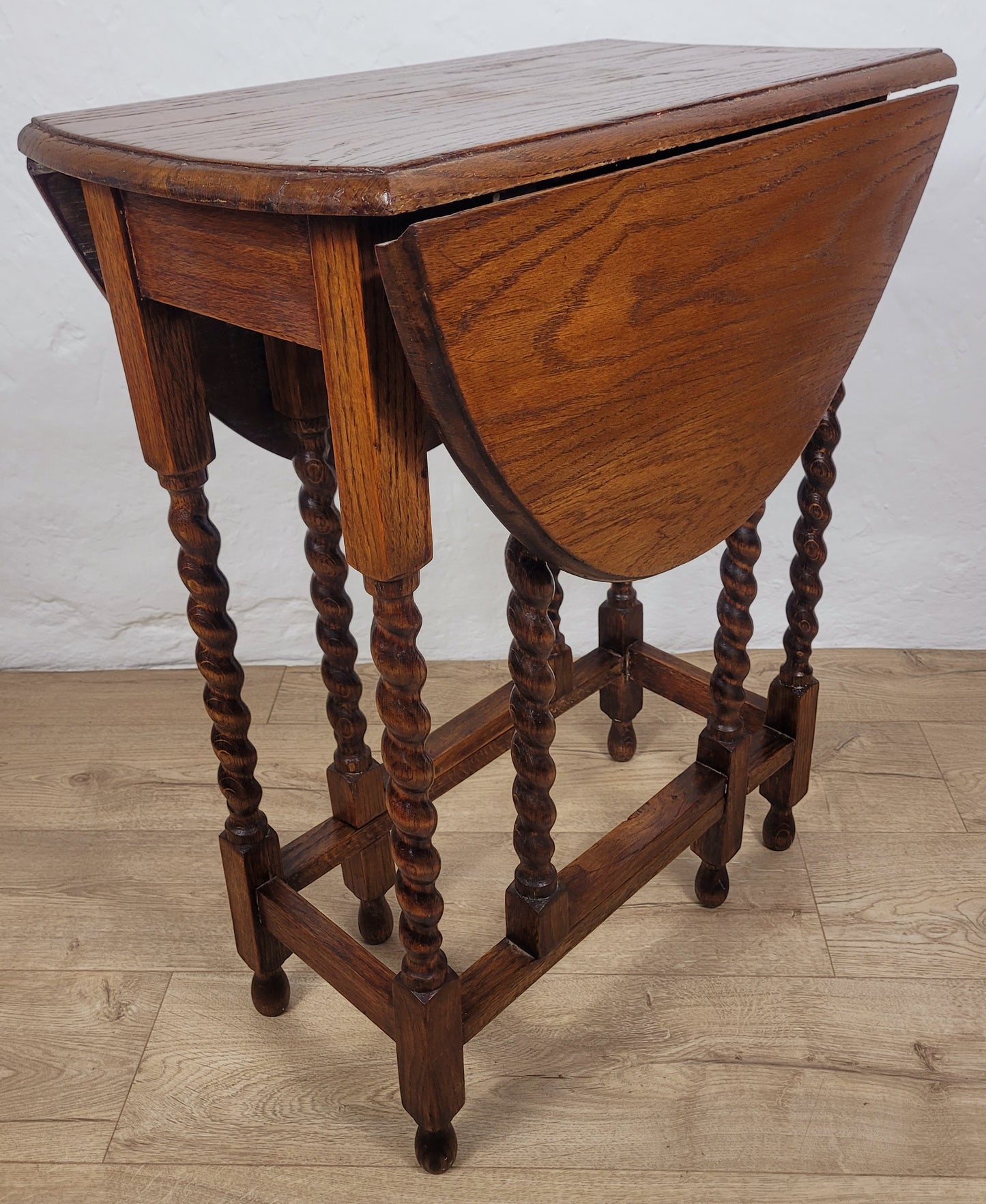 Vintage Drop Leaf Table Gateleg Barley Twist Oak 1930's Delivery Available