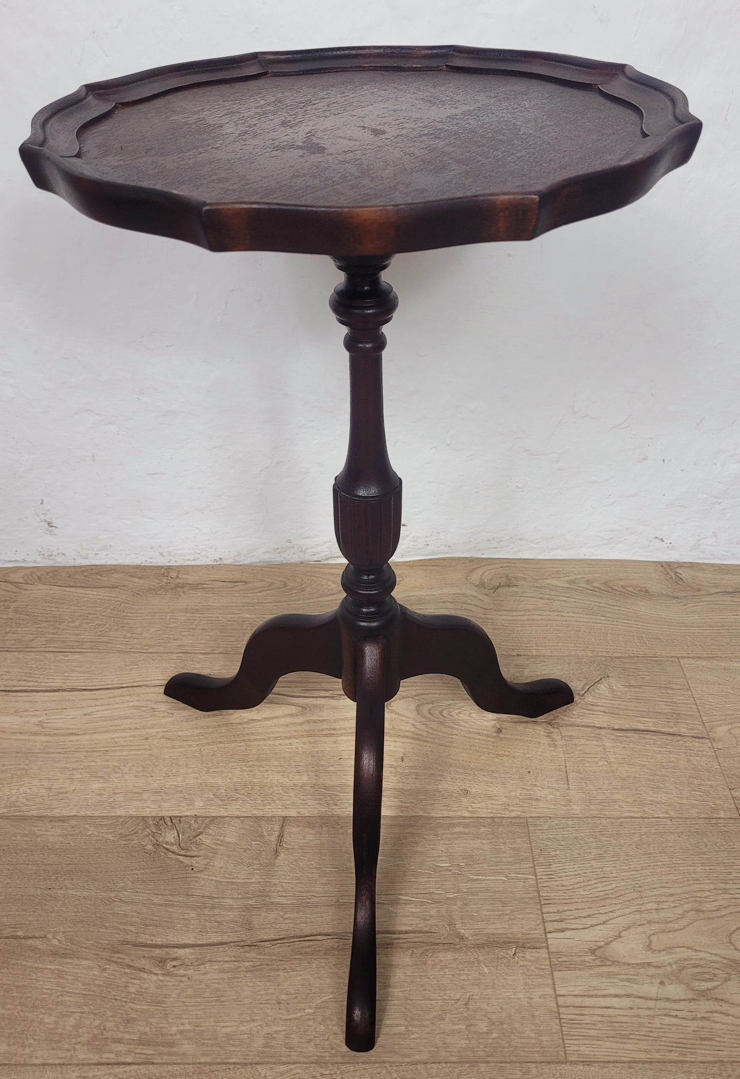 Vintage Wine Table Piecrust Scalloped Edge English 20thC 1950 Postage Available