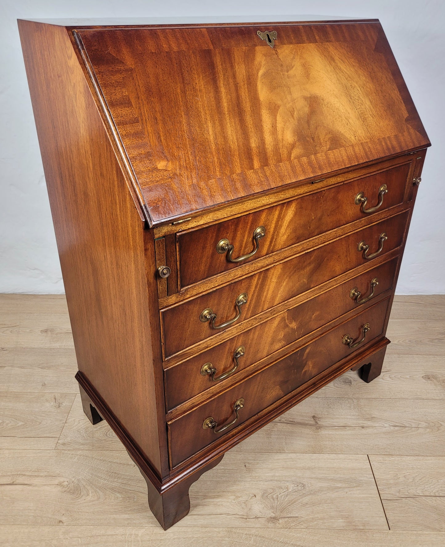 Vintage Writing Bureau Desk Leather 20thC Mahogany 1960s Delivery Available