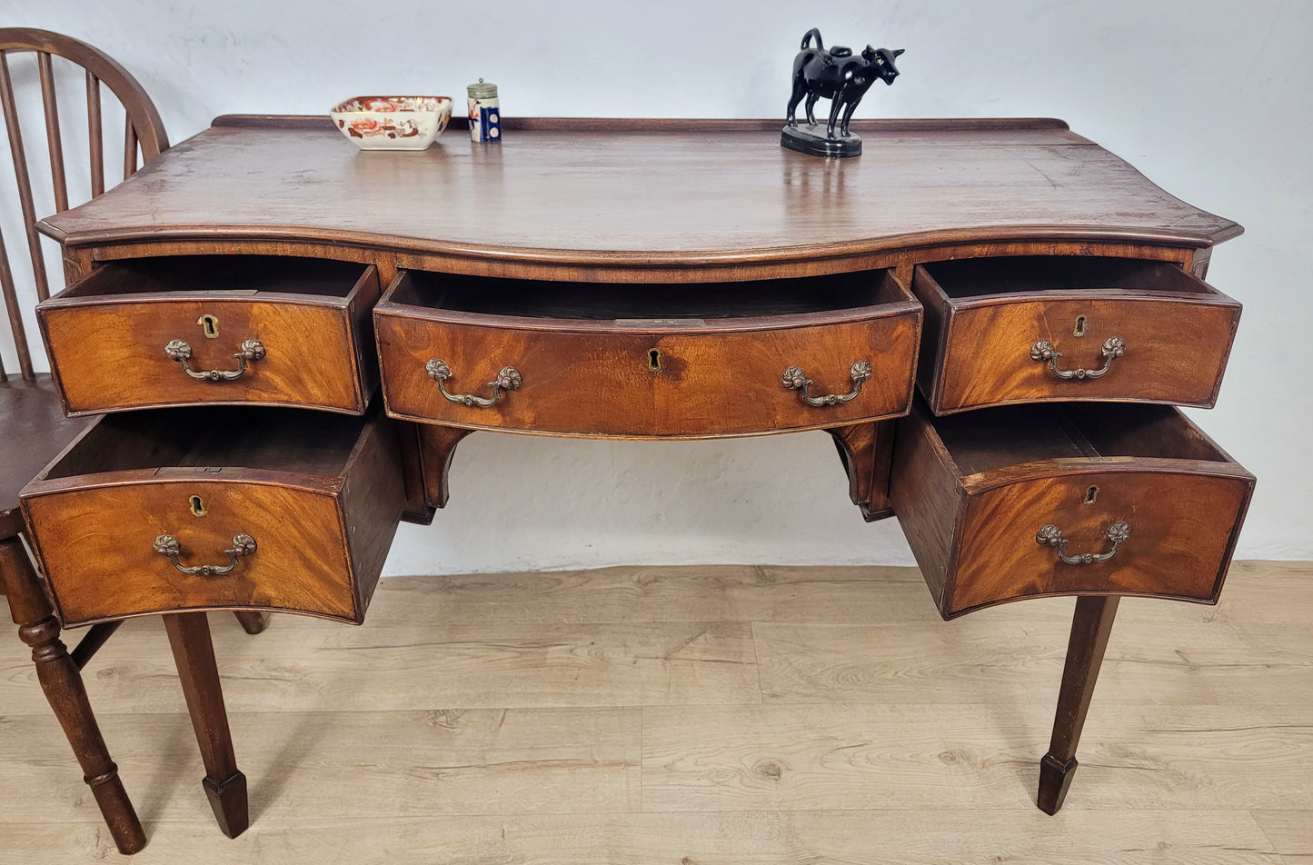 Victorian Ladies Dressing Table Serpentine Antique 1900s Delivery Available