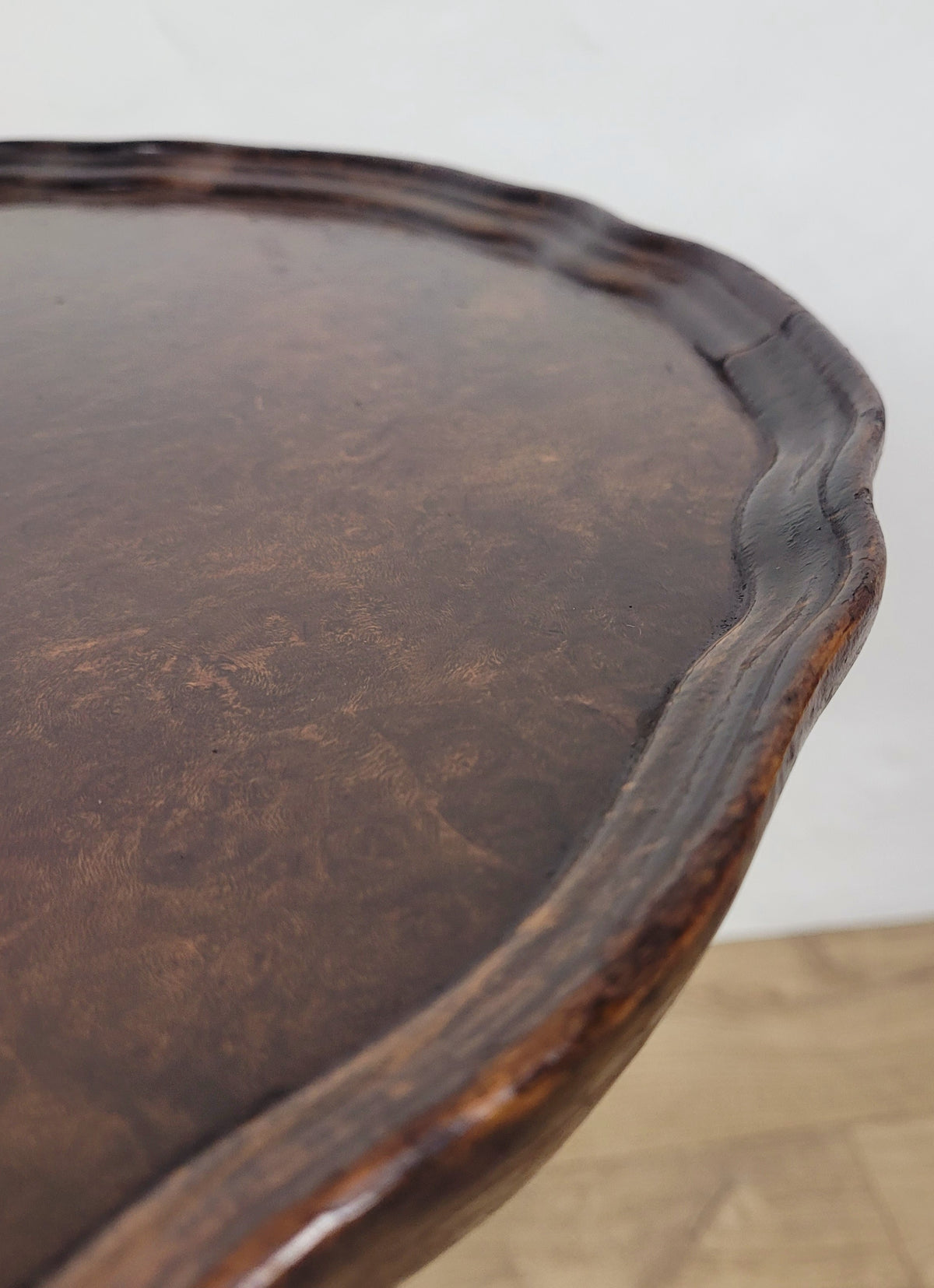 Victorian Wine Tripod Table Walnut Piecrust Scalloped Edge Postage Available