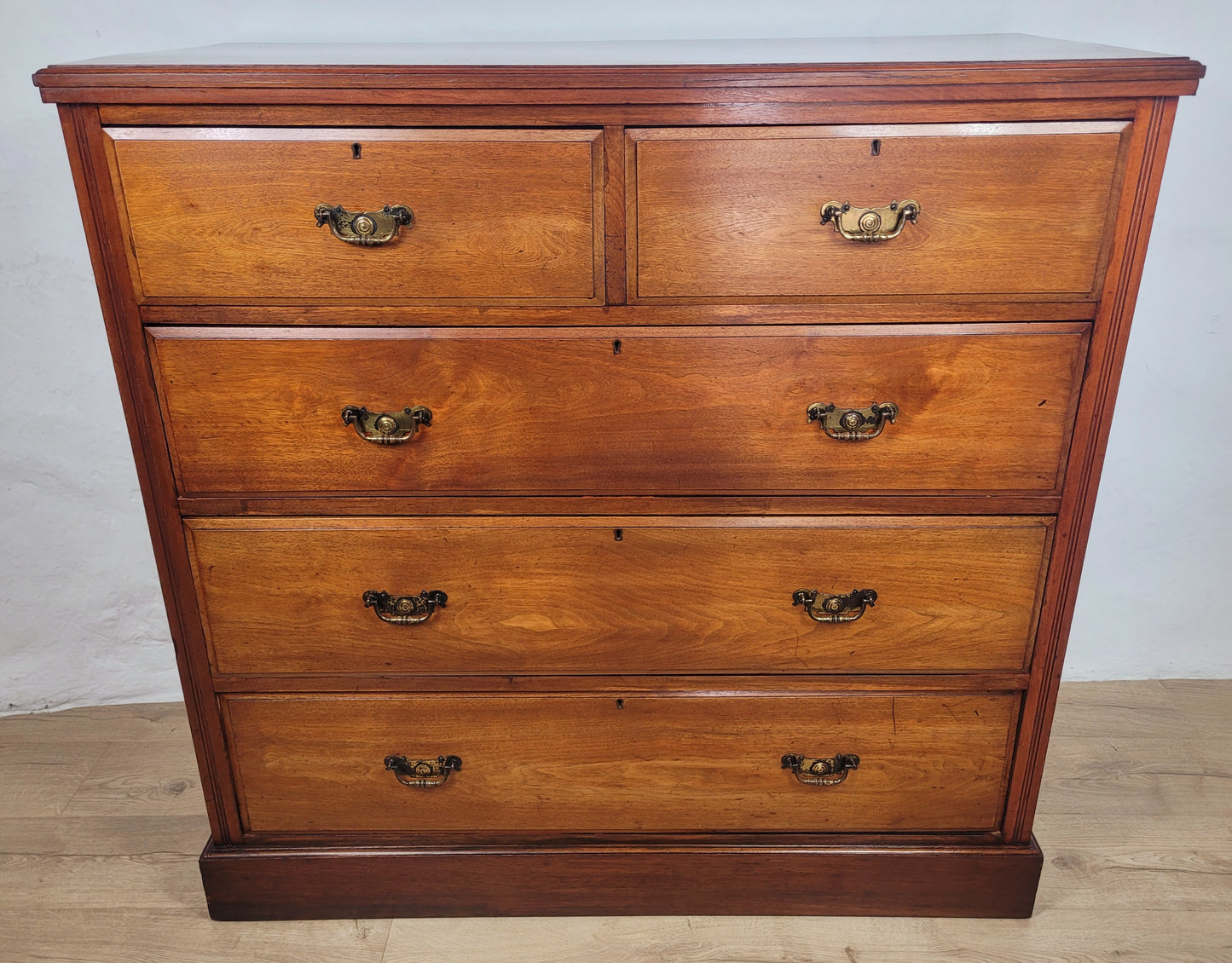 Victorian Chest of Drawers Walnut 2 Over 3 1900s Drop Handles Delivery Available