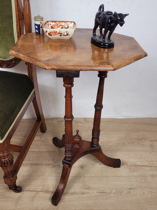 Victorian Octagonal Occasional Table Tripod English Mahogany Postage Available