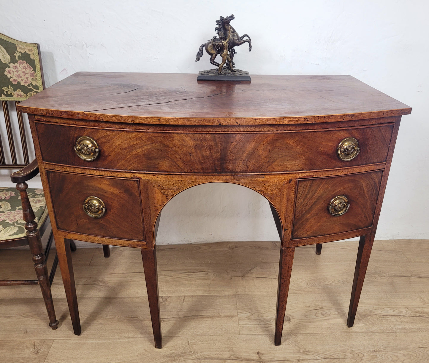Regency Bowfronted Sideboard Drop Handles English C1800 Delivery Available