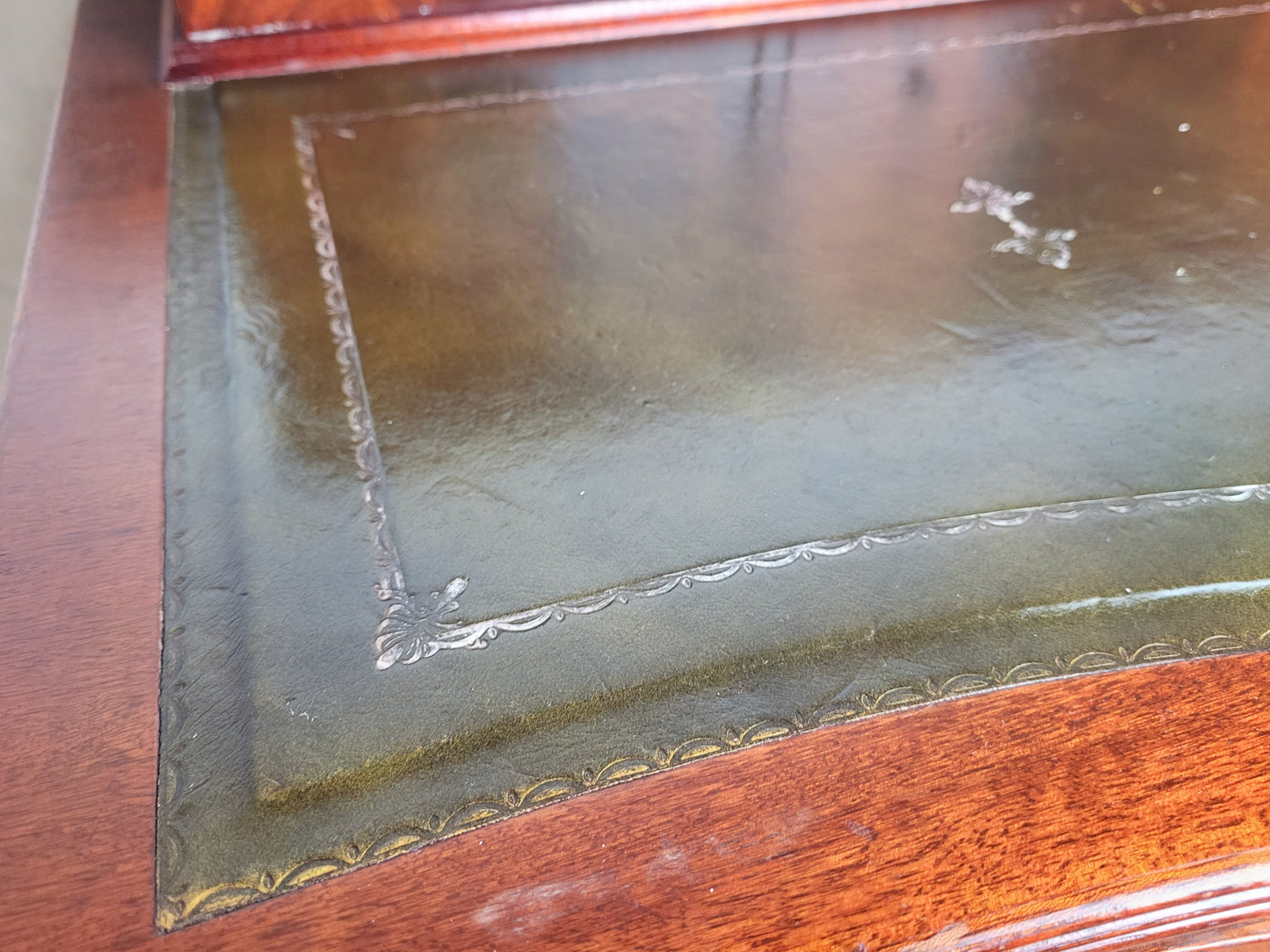 Vintage Ladies Writing Desk Bow Front Sheraton Style 1950s Delivery Available