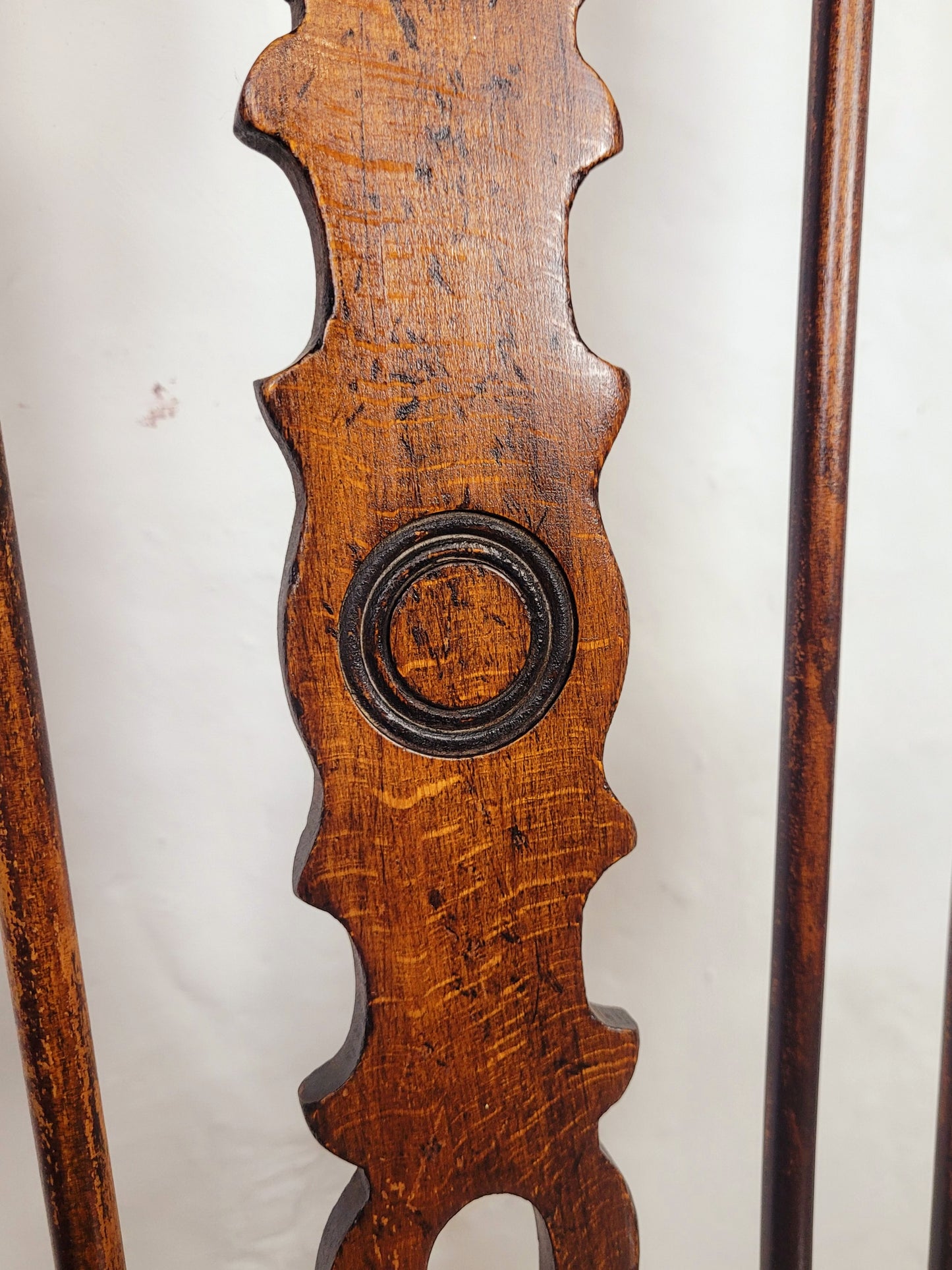 Vintage Kitchen Armchair Elm Farmhouse Country Pierced Back Postage Available