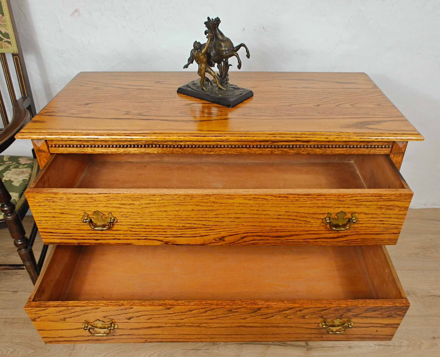 Vintage Chest Of Drawers Oak Carved Country Farmhouse Rustic Delivery Available