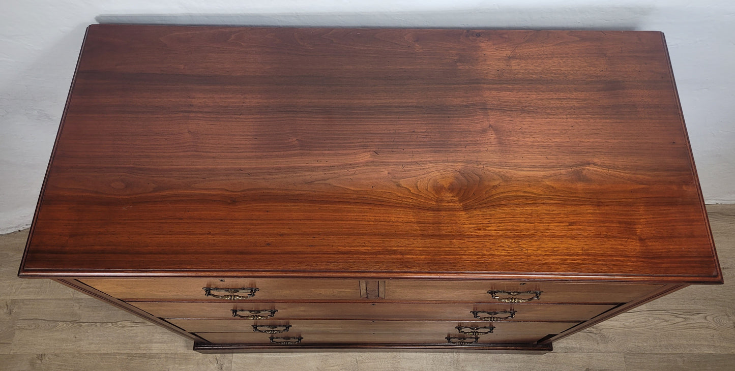 Victorian Chest of Drawers Walnut 2 Over 3 1900s Drop Handles Delivery Available