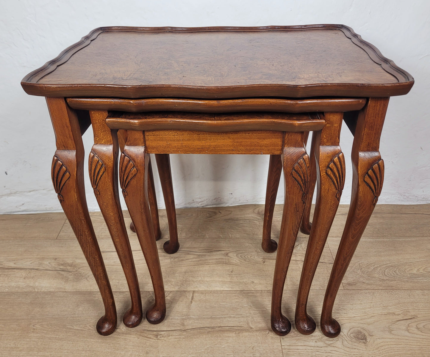 Victorian Nest Of Tables Walnut Shell Knee Carved 19thC Postage Available