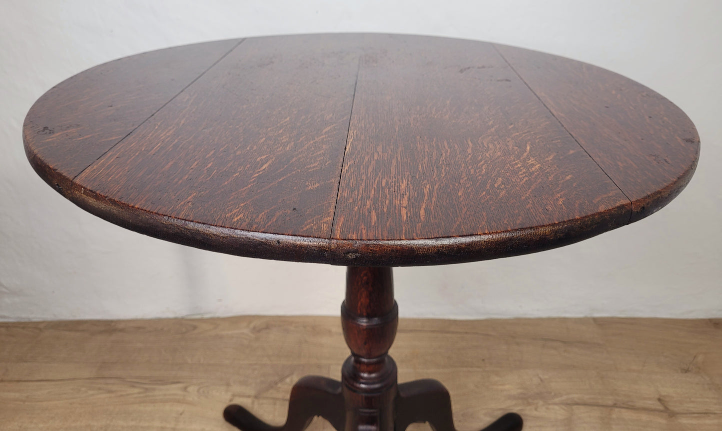 Georgian Tilt Top Table Tripod Occasional Round 18thC Oak Delivery Available
